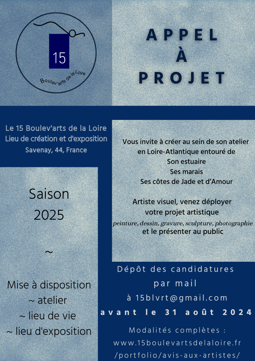 Appel à projet saison 2025 15 Boulev'arts de la Loire